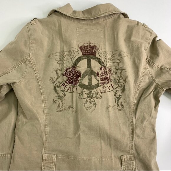 GUESS Peace Love Military Utility Jacket - Picture 3 of 9